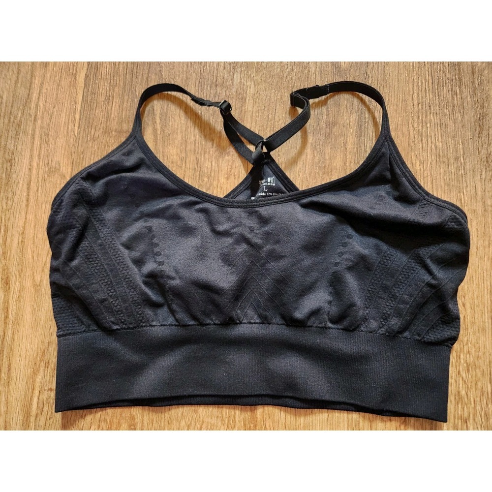 Pro Fit Seamless Sports Bra Black Womens Size Large